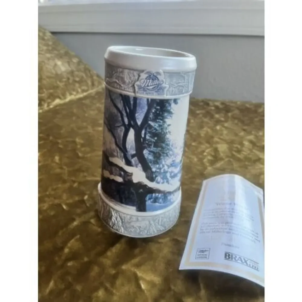 Miller Brewing Company Collectors Stein Winter Watch Eagle Advertising COA (6871